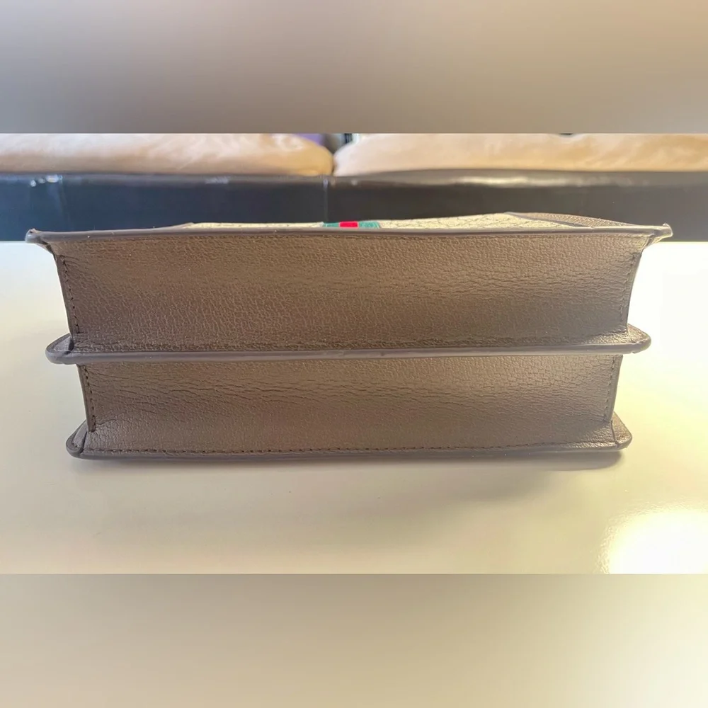 G*U*C*C*I Beige and Brown Satchel with Gold Accents - Picture 9 of 12